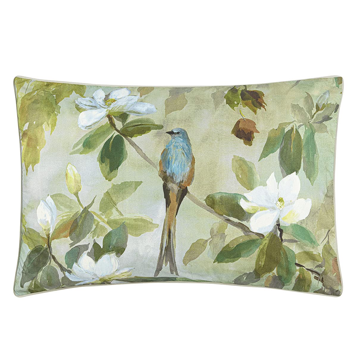 Maple Tree Celadon Printed Cotton Percale Pillow Case, 50cm x 75cm, Blue