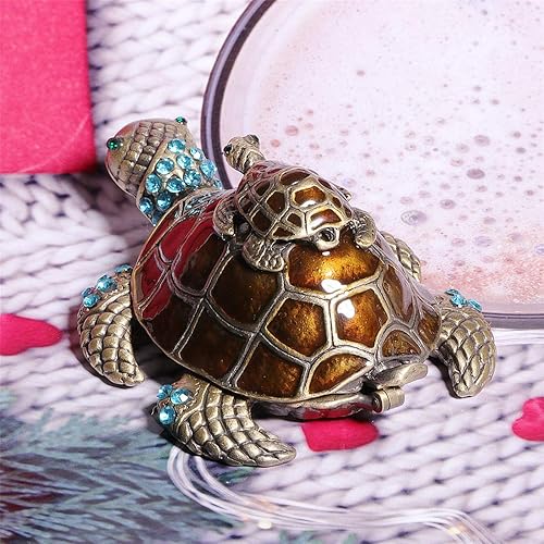Waltz&F Turtle Trinket Jewelry Box with Sparkling Light Green
