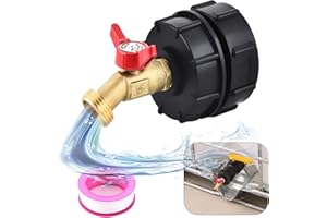 Ceaeso 275-330 Gallon IBC Tote Water Tank Adapter(2" Fine Thread)，IBC Tote Adapter With 1/2 NPT Thread Garden Hose Ball Valve(Lead-Free),ibc tote fittings,ibc tote to garden hose adapter.