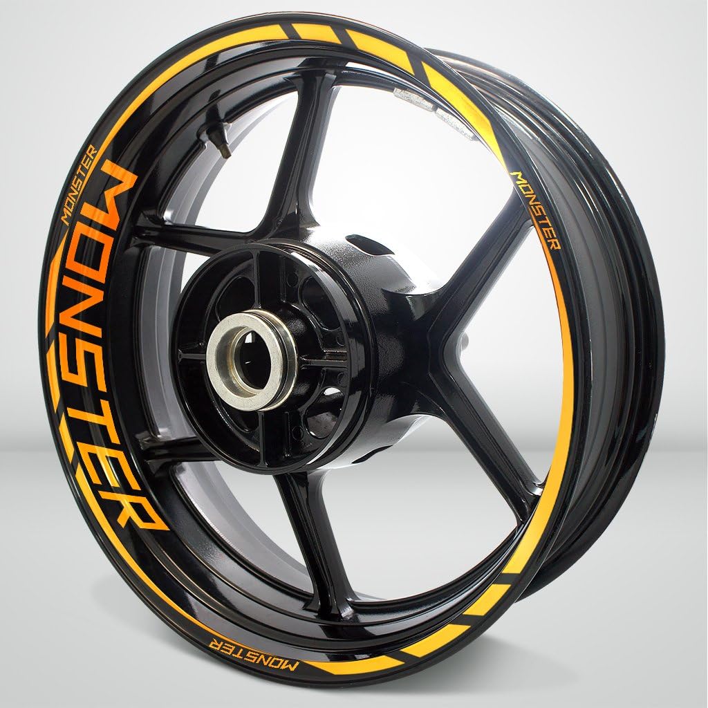 Fluorescent Orange Motorcycle Rim Wheel Accessory Sticker