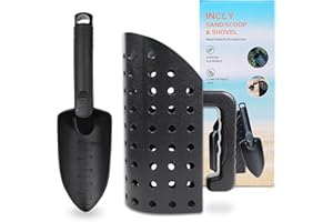 PSEBAY Sand Scoop for Metal Detecting, Metal Detector Tools Heavy Duty Digging Shovel and Sand Sifter for Beach Shelling