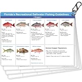 Celehappy Florida Saltwater Fishing Guide Cards Waterproof Quick Reference Set with FWC Rules Size Limits and Real Photos for Over 80 Fish and Sharks Identification 8.2x6 inch