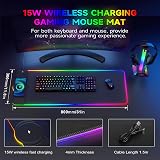 Hcman 15W Wireless Charging RGB Gaming Mouse Pad 80x30cm Extra Large Black view 6