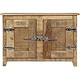 Spülenschrank inkl. Becken aus Massivholz Weiß antik - Modell Ardoise