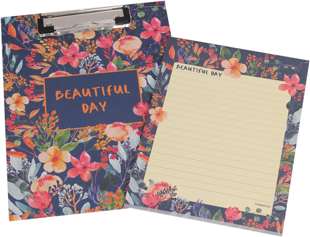 THINKPOT Small Size Writing Board/Desk Pad with 50 Ruled Sheets/Beautiful Day Exam Pad for Students(Combo Pack of 2)