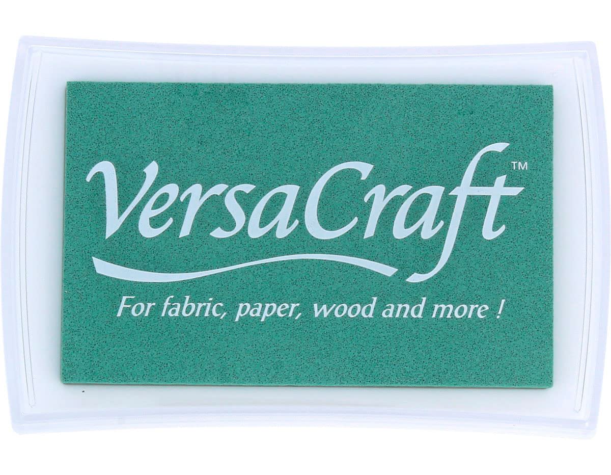 Tsukineko VersaCraft Ink Pad for Stamping - Green, Celadon - Large - Water-Based, Opaque, Archival - Embossing, Céladon