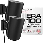Sound Bass ERA100 Wall Mount Bracket, Tilt and Swivel, Black, Twin (2pcs) | Compatible with Sonos ERA100 &amp; ERA 100 SL, Effortless Installation, Includes Mounting Kit, Double, Pair