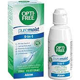 OPTI-FREE Puremoist Multi-Purpose Contact Lens Solution (4 oz, Pack of 1) | Disinfecting Cleaner, Cleans, Rinses, Disinfects &amp; Stores Soft &amp; Silicone Hydrogel Lenses, Contact Lens Case Included