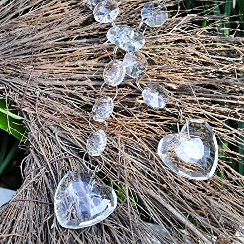 H&D 15PCS Crystals Chandelier Ornaments Hanging Prisms Fengshui Suncatcher Rainbow Pendant Maker (Heart Hanging Drop)
