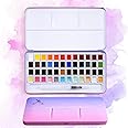 MeiLiang Watercolor Paint Set, 36 Standard Colors and 12 Glittery Colors in Exquisite Carrying Box with Metal Ring and Watercolor Brush, Perfect as Art Gift, Suitable for Beginners, Professionals