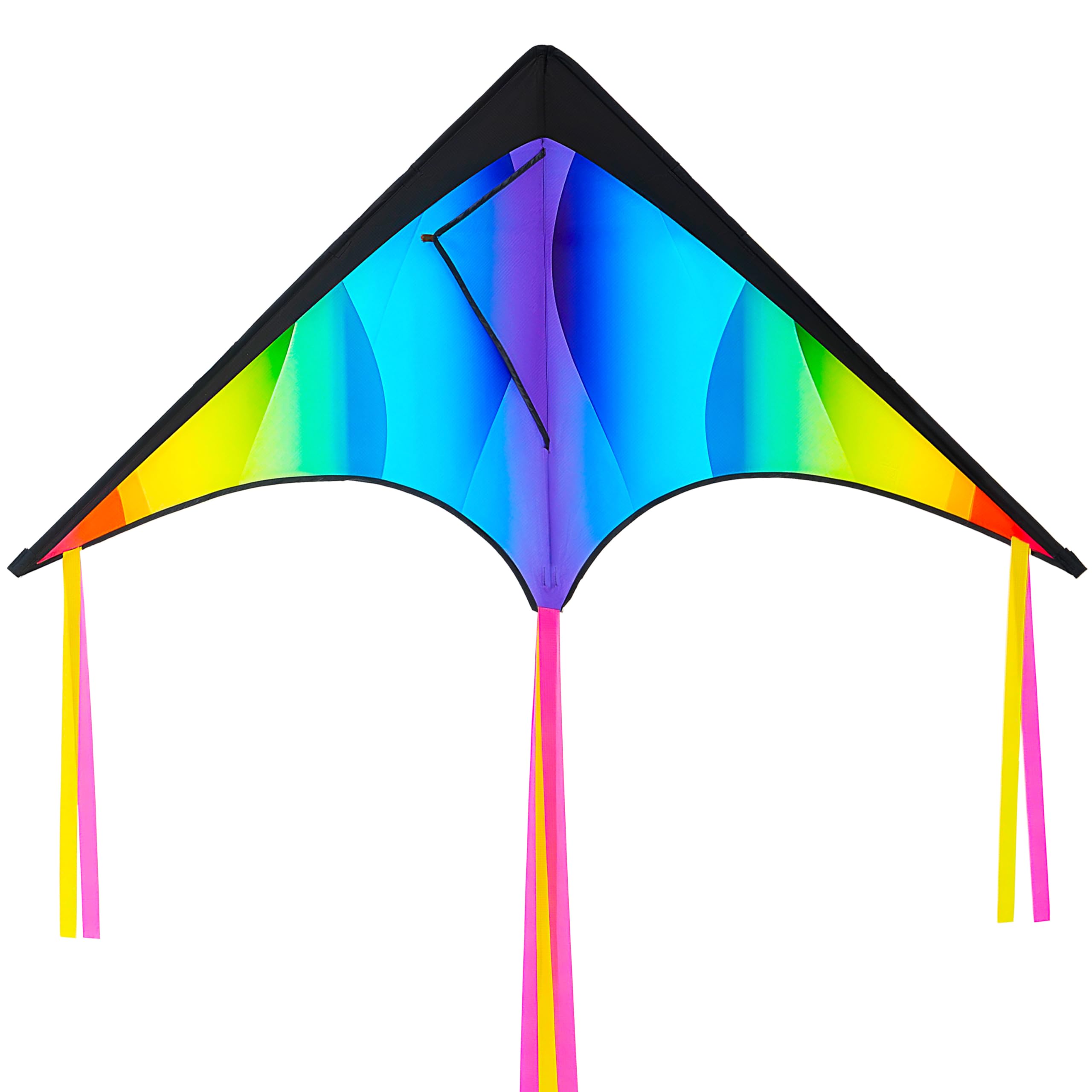 JOYIN Large Delta Kite Gradient Rainbow, Easy to Fly Huge for Kids and Adults with 328ft String, Large Delta Beach Kite for Outdoor Games and Activities