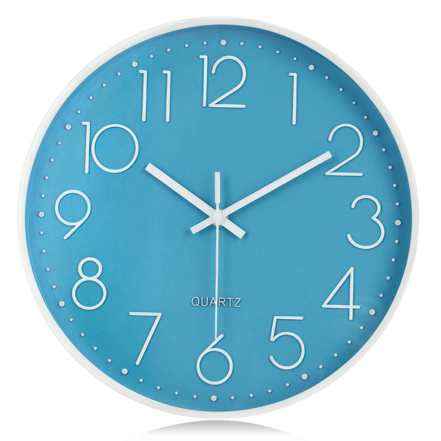 Lafocuse 12 Inch Blue Wall Clock Silent Non Ticking, Modern Quartz Decorative Wall Clocks Battery Operated for Kitchen Living Room Bedroom โ image 1