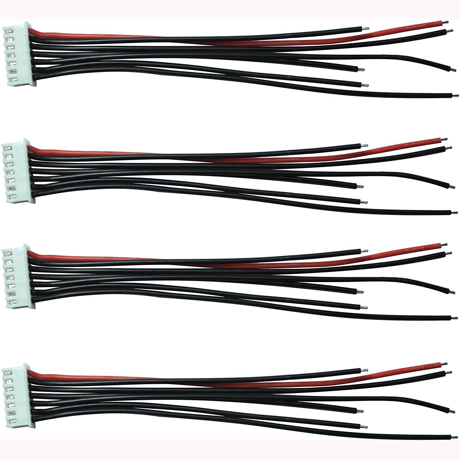 FLY RC 10pcs 22.2V JST 7 Pin Male Plug 6S LiPo Battery Balance Charger Cable Lead Wire Connector