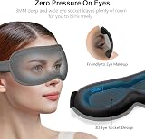 Gritin 100% Blackout Sleep Mask Grey - Zero Pressure Ergonomic 3D Cutout view 3