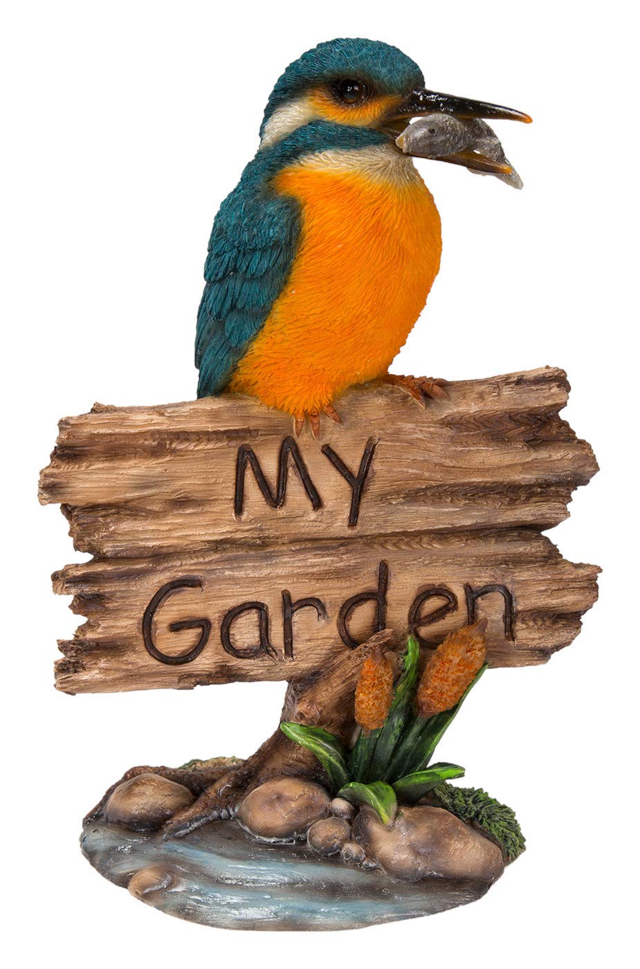 Vivid Arts Lifelike My Garden Kingfisher Sign Garden Decoration