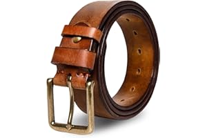 wolksprong Thicken Full Grain Leather Mens Belt Heavy Duty Mens Work Belt Mens Belt High Hardness Buckle Packed In Gift Box