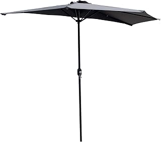 Pure Home & Garden Wand Kurbelschirm Der Halbe 270 cm anthrazit, halbrund, UV-Schutz 40 Plus