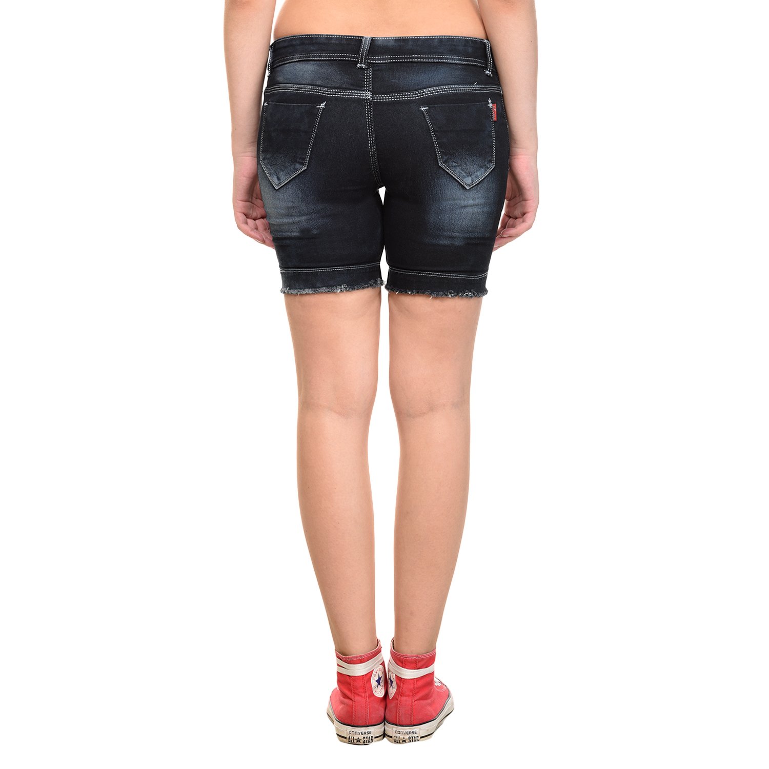 fourgee womens black denim shorts