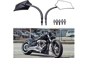 DREAMIZER Universal Motorcycle Mirrors, M8 M10 Threaded Bolt Double Take Mirror Compatible With Sportster 883 Street bike Dirt bike Cruiser and chopper