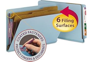 Smead End Tab Classification Folder, Legal, Straight, 2 Dividers, Blue, 10 Per Box (29781)