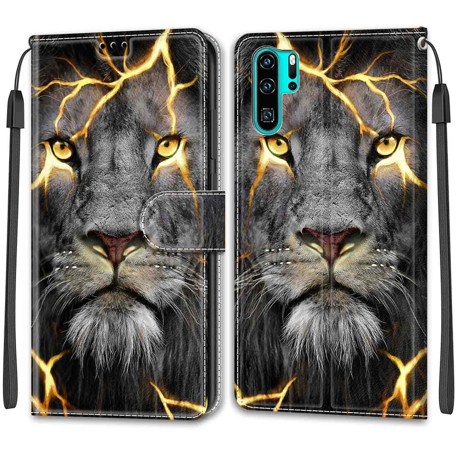 Phone Case for Huawei P30 Pro, Magnetic Closure Card Slots Kickstand Premium PU Leather Flip Wallet Case for Huawei P30 Pro