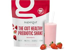 Supergut Prebiotic Shakes | Meal Replacement | Boost GLP-1 | High Protein and Fiber | No Added Sugar | Keto Food, Meal, Snack (Strawberry, 14 servings)