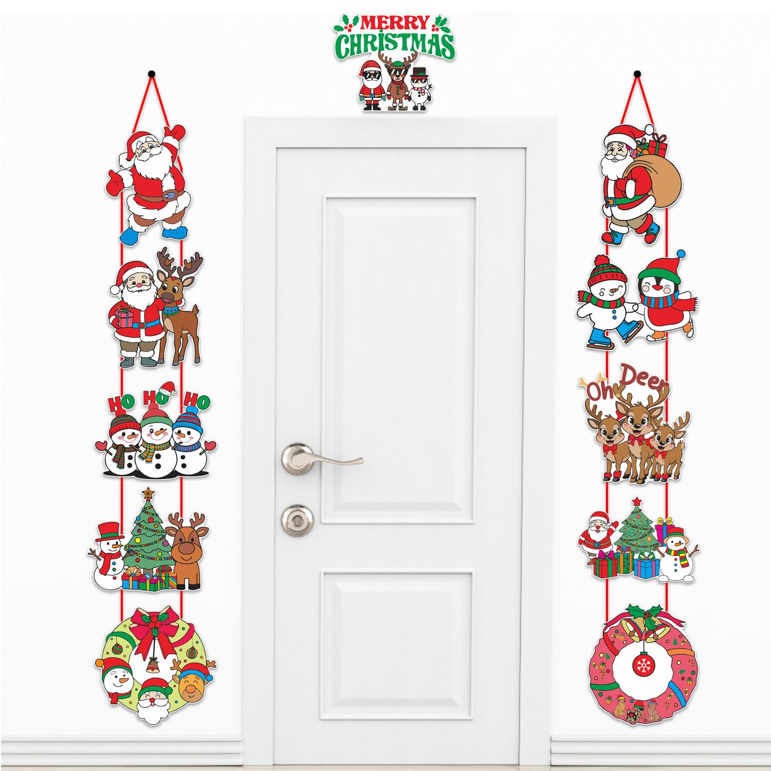 Photo 1 of 11 Pcs Christmas Door Decorations, Hanging Holiday Banners for Home, Classroom, Tree and Fireplace