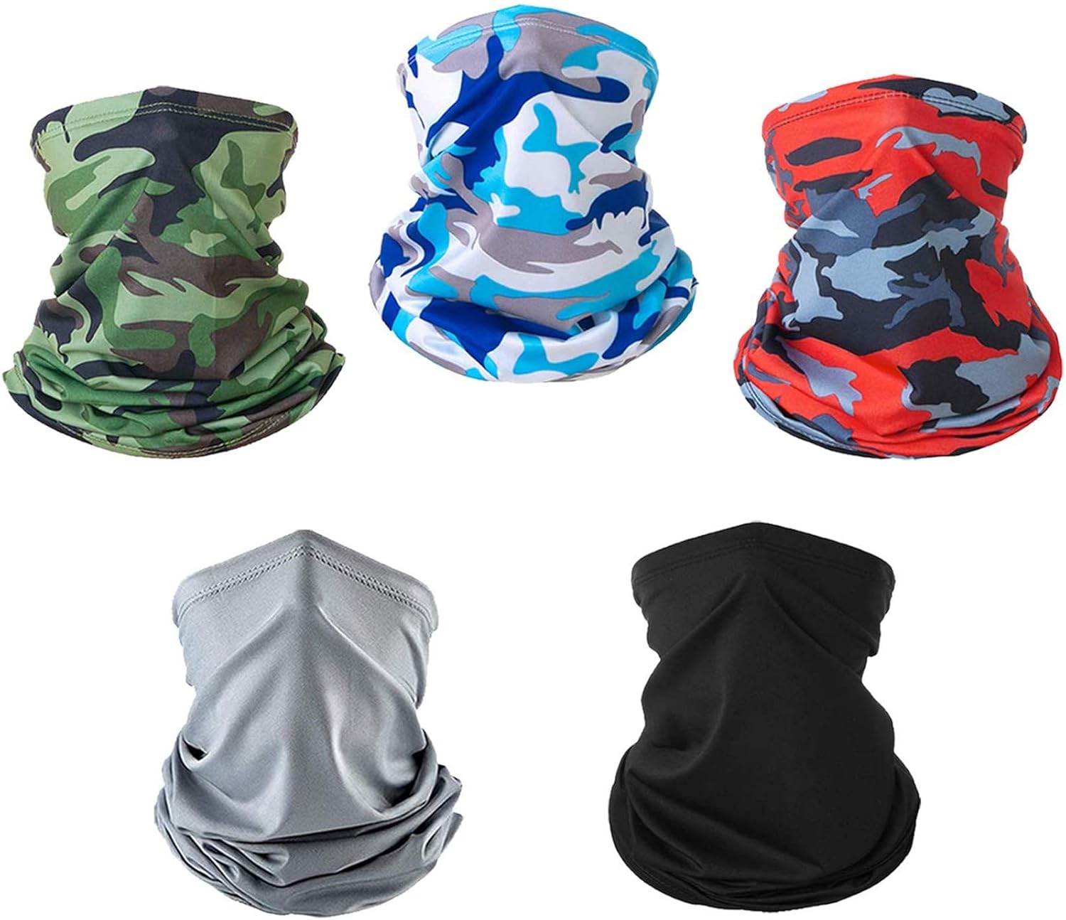 5 PCS Neck Gaiter for Men Women Sun UV Protection Dust