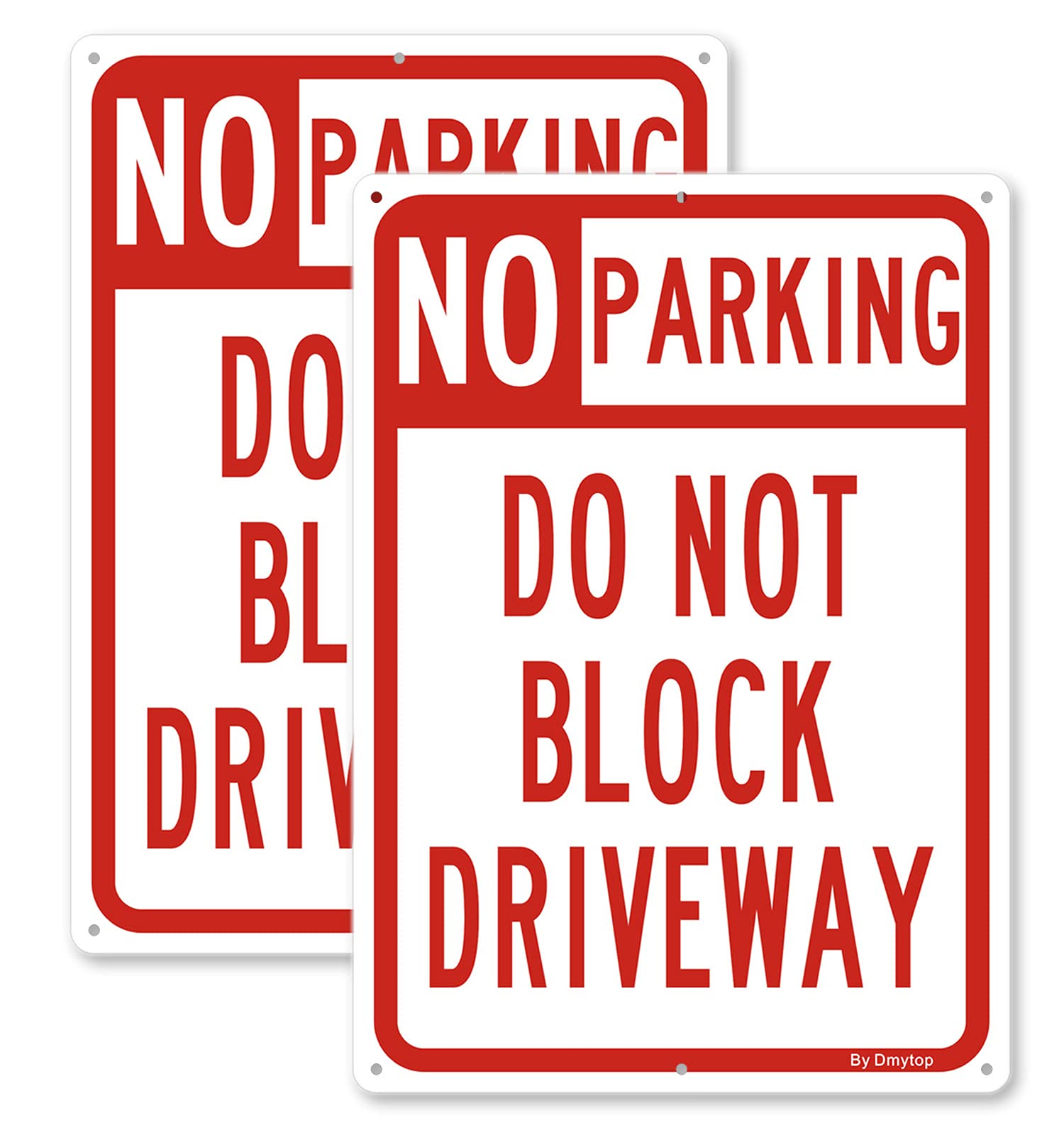 No Parking Do Not Block Driveway Sign | 35 x 25 x 0.1cm Reflective Aluminum, Easy Mounting, Rust-Free/Fade Resistance, Indoor/Outdoor,UV Protected, 2 Pack