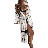 Wander Agio Womens Bikini Cover Ups Beach Casual Dress Coverup Swimsuits Long Cardigan Buttons Chiffon