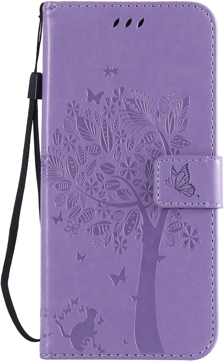 Thoankj Samsung Galaxy Note 10+ Plus Case Flip Shockproof PU Leather Wallet Case Cat & Tree with Stand Magnetic Folio Bumper Protective Phone Cover for Samsung Galaxy Note 10+ Plus Light Purple