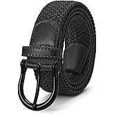 JASGOOD Women Elastic Braided Woven Belt Stretch Canvas Casual Belt 1.4'' for Golf Jeans Pants