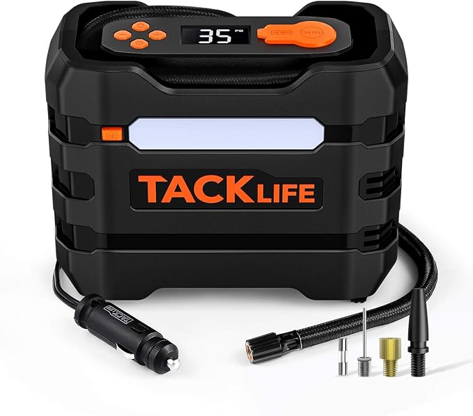TACKLIFE 12V DC Car Tire Inflator Air Compressor Portable Multifunctional Tire Pump