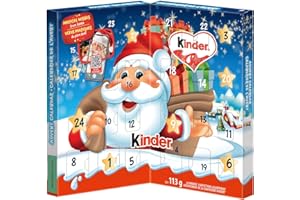 KINDER Christmas 2025 Advent Calendar, 24 Assorted Christmas Chocolates, 113g