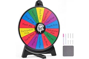 Goplus 12 inch Spinning Prize Wheel, 14 Slots Spin Wheel with Blackboard Marker, Eraser & Spare Pointer, Spinning Wheel for P