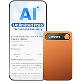 Comulytic Note Pro AI Voice Recorder, Unlimited Transcribe & Summarize, One Tap Recording Device with AI Note Taking, Support 113 Languages, 64GB, Audio Recorder for Calls, Meetings, Lectures, Orange