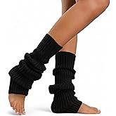 NITESHEYS Lambswool Winter Ribbed Leg Warmers Natural Wool Footless Long Socks For Women