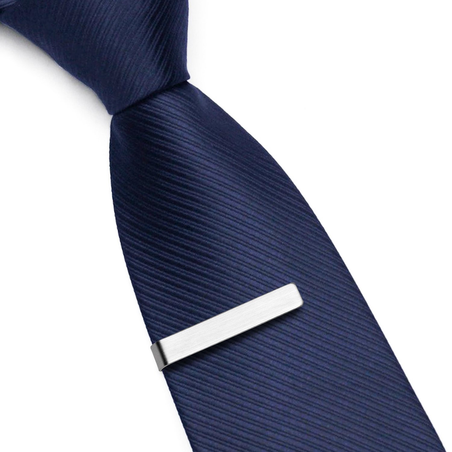 UHIBROS Mens Tie Clip Tie Bar Set for Regular Ties 2.12 inch Silver, Black, Gold Tone Luxury Gift Box-Great Father\'s Day Gift