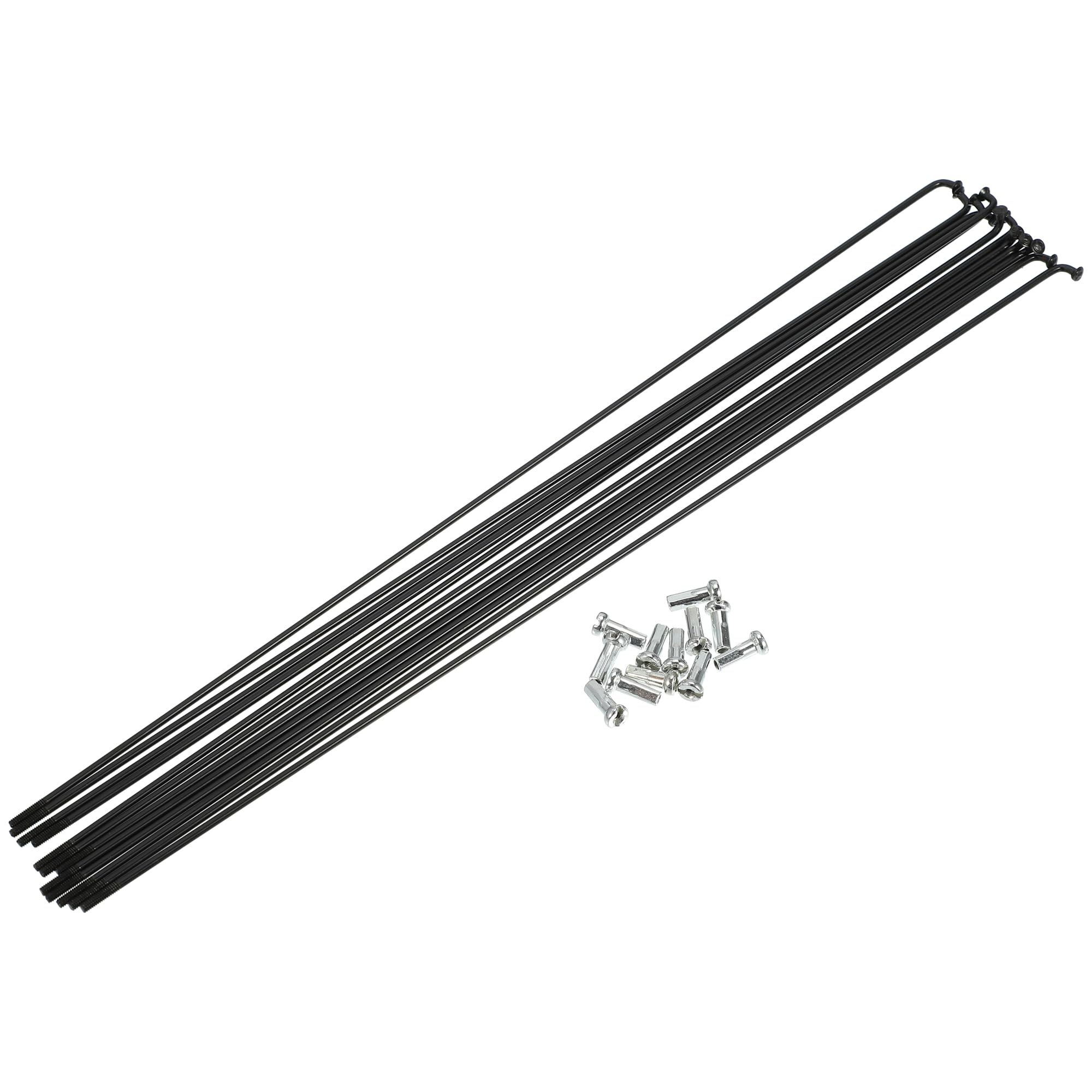 X AUTOHAUX 12 Pcs 14G J Bend 284mm Bike Bicycle Spokes with Nipples Black