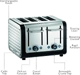 Dualit Architect 4 Slice Toaster Brushed Stainless Black Trim Extra Wide Slots view 9