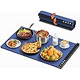 Warming Mat for Food - Full Surface Rapid Heating, Rollable & Portable Food Warmer Mat with 6 Temperature Settings and 1-4 Hours Adjustable Timer, Silicone Heating Mat for Party Buffet (Royal Blue)