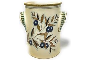 CERAMICHE D'ARTE PARRINI- Italian Ceramic Utensil Holder Vessel Hand Painted Decorated Country Made in ITALY Art Pottery