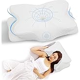 Cervical Neck Pillow for Pain Relief, Ergonomic Memory Foam Pillows for Sleeping, Neck Support Pillows for Sleeping with Pillowcase, Contour Orthopedic Pillow for Side Back Stomach Sleeper