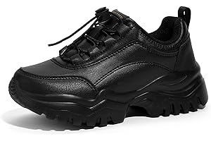 LUCKY STEP Kids Chunky Sneakers Fashion Platform Walking Tennis Shoe Sparkly Butterfly Faux Leather Elastic No-tie Laces School Shoes for Girls Boys