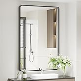 Suiforlun Framed Bathroom Mirror 24X36in - Wall Mounted Vanity Mirror Shatterproof Large Rectangular Mirror, Rounded Corner A
