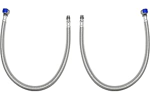 HOMYEP Quick Connect Faucet Water Supply Lines for Widespread Bathroom Faucets, 2 Pack Fast Joint Water Hose Replacement for Wide Spread Bathroom Sink Faucet, 20 Inch