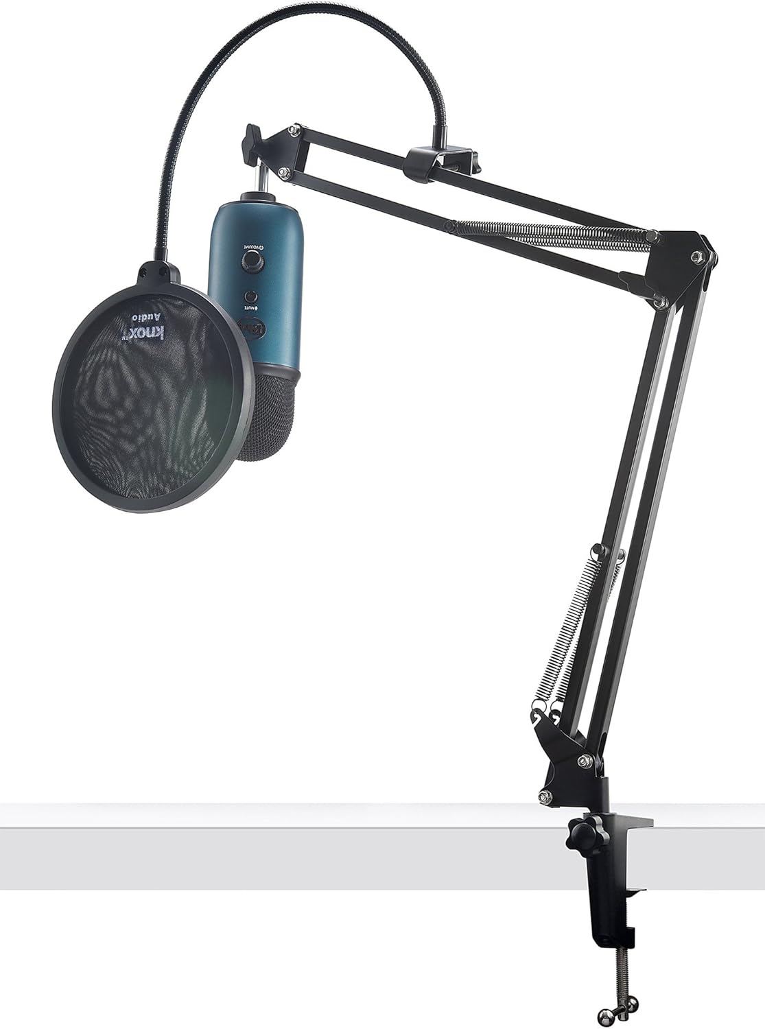Blue Microphones Yeti Teal USB Microphone with Knox Studio Arm and Pop Filter