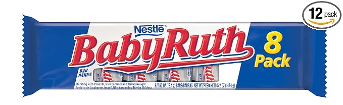 Nestle Baby ruth peanuts, caramel and nougat bars-8 pk (028000074036)