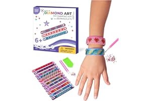 Little Jupiter Diamond Art Bracelet Kit - Includes 12pcs - Bracelet Making Kit for Girls - Diamond Art Kits for Kids