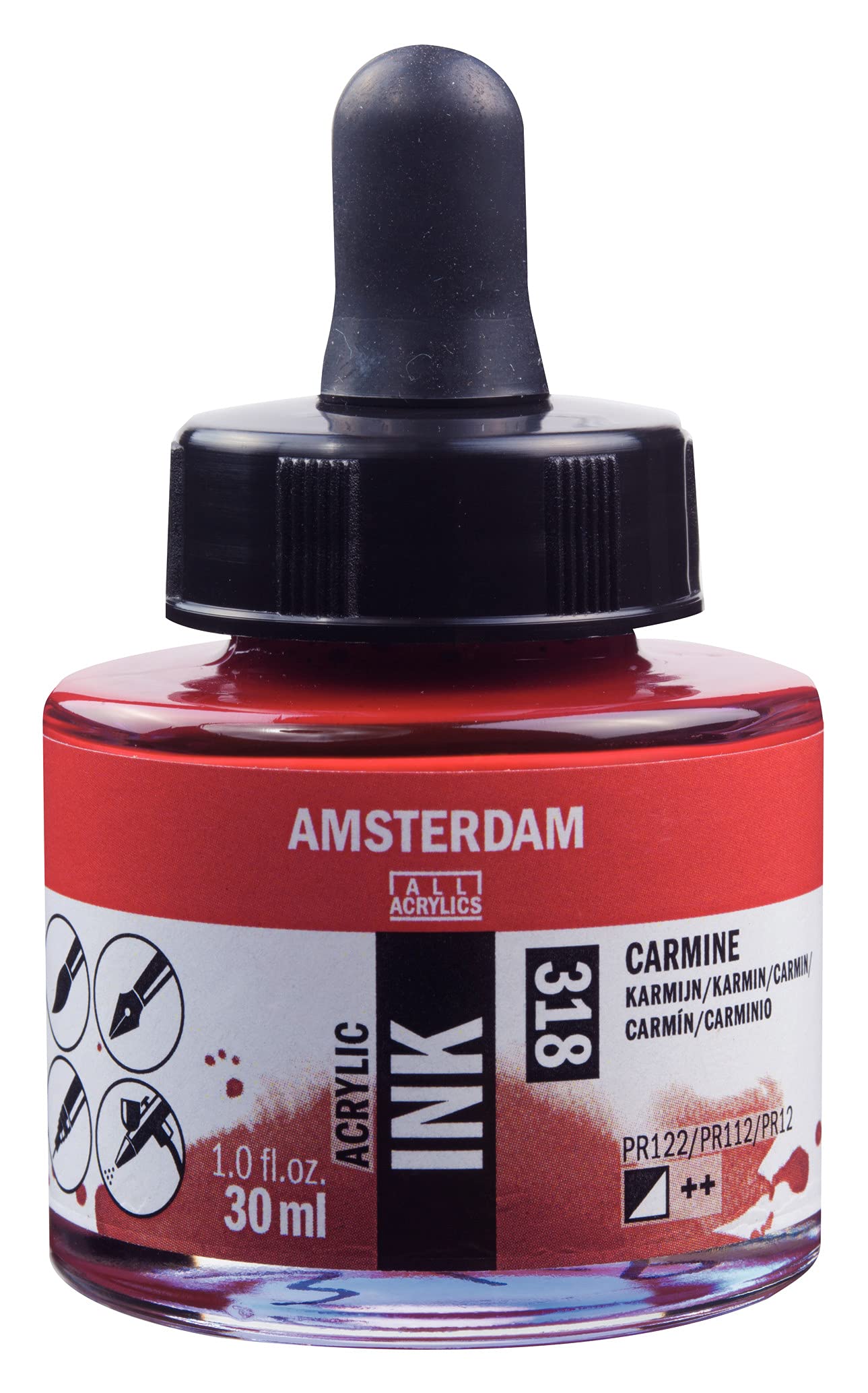 Amsterdam Acrylic Ink Bottle 30 ml Carmine 318 (17203180)